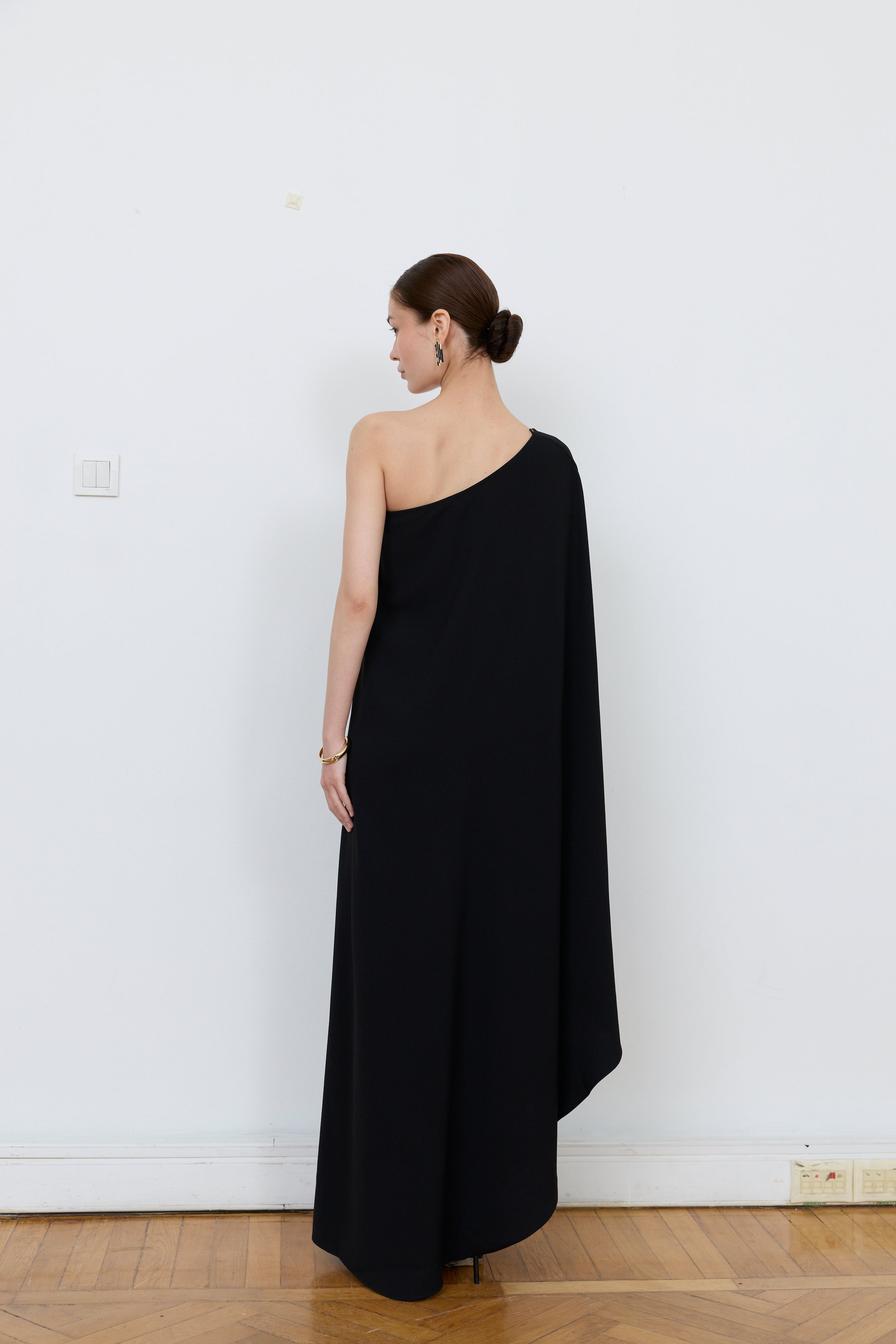 One-shoulder Drape Dress