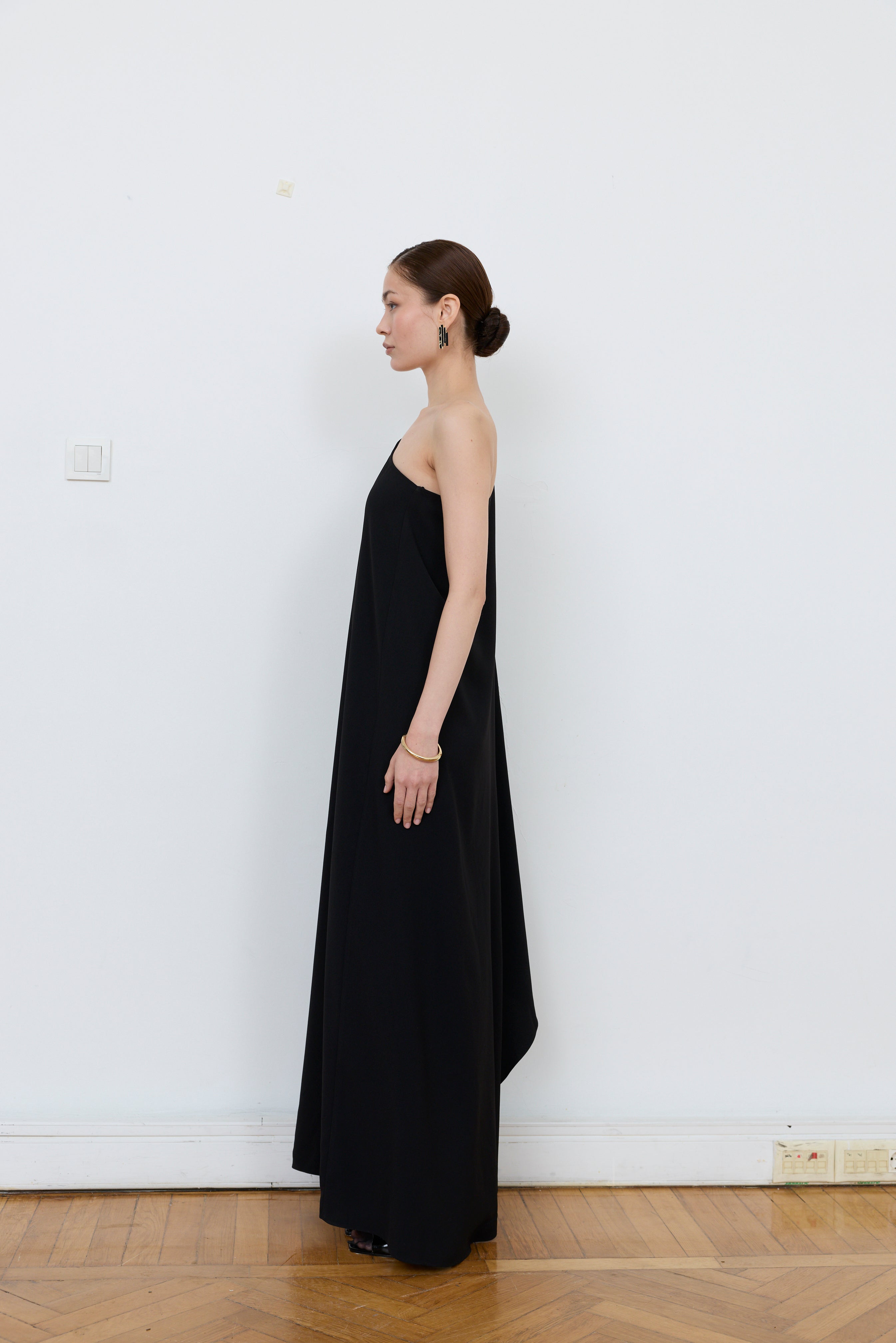 One-shoulder Drape Dress